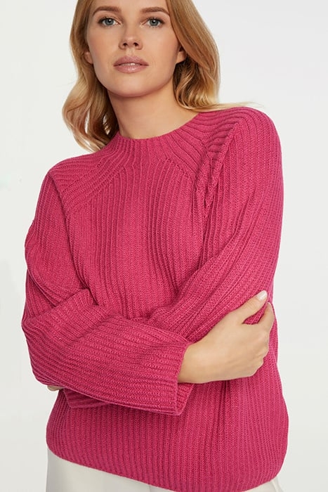 RIB CREW NECK RECYCLED PINK POWER 3