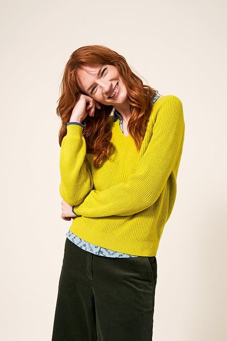 JENNIE RIB JUMPER MID CHARTREUSE 2
