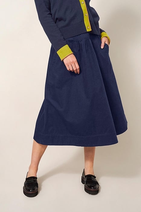CHARLOTTE CORD MIDI SKIRT DARK NAVY 1
