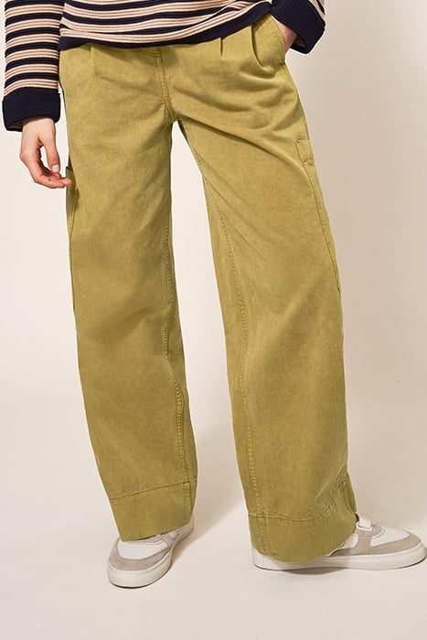 CARLIE WIDE LEG CARGO TROUSER MID GREEN 1