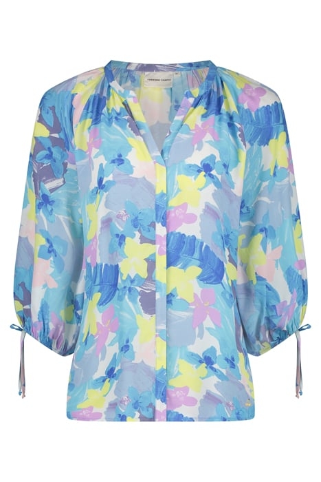 COOPER BLOUSE CREAM WHITE/POOL BLU 4