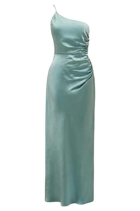 KELLY ONE SHOULDER SATIN MAXI SMOKE BLUE 3