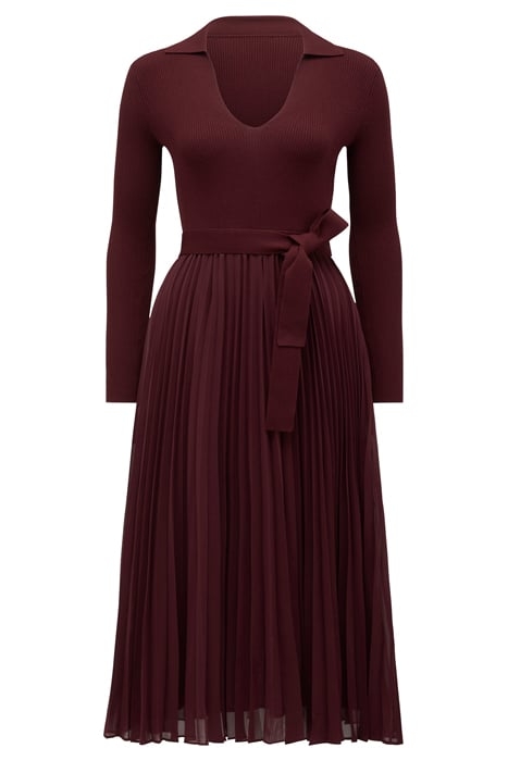 POSEY PETITE WOVEN MIX DRESS DARK BERRY 3