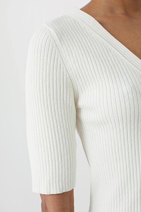 V CARDIGAN SHORT SLEEVE KNITS ECRU 6