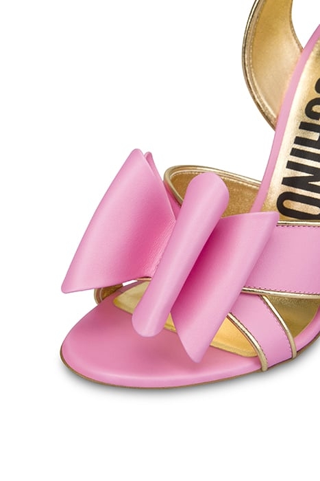 DOUBLE BOW CALFSKIN SANDALS PINK 4