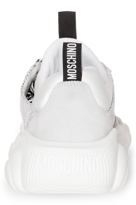 TEDDY RUN SNEAKER IN MESH, CALFSKIN AND SPLIT LEATHER WHITE 3