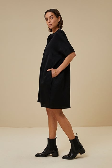 TAIS GLOSS CRINKLE DRESS BLACK 4