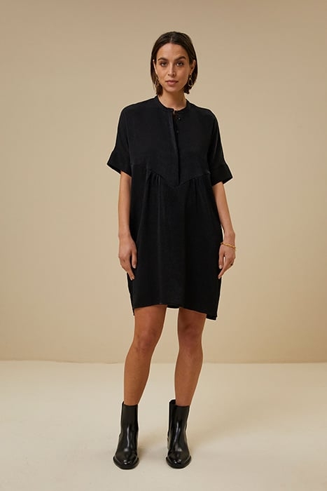 TAIS GLOSS CRINKLE DRESS BLACK 1