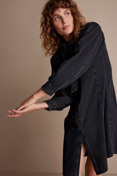 DENIM BOW DRESS MARITAS LIGHT WEIGHT DENIM BLACK DENIM 4