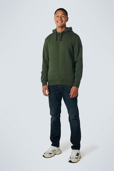 SWEATER HOODED FULL ZIPPER DOUBLE LAYER JACQUARD STRETCH DAR 3