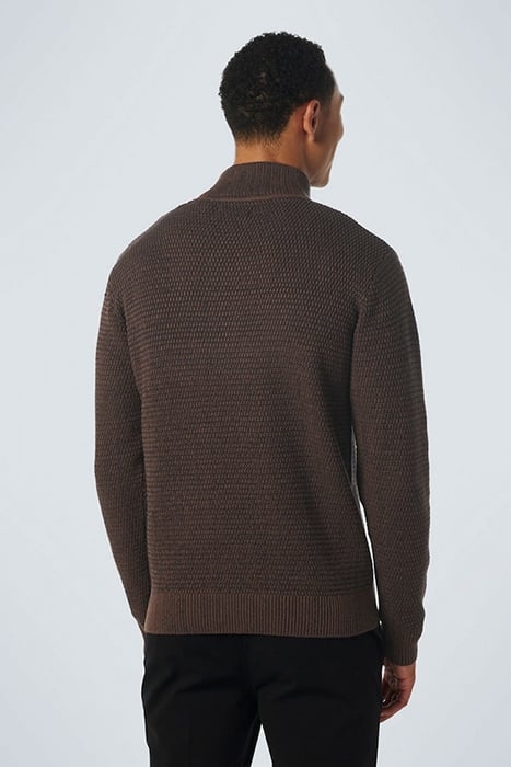 PULLOVER HALF ZIPPER 2 COLOURED MELANGE BROWN 2