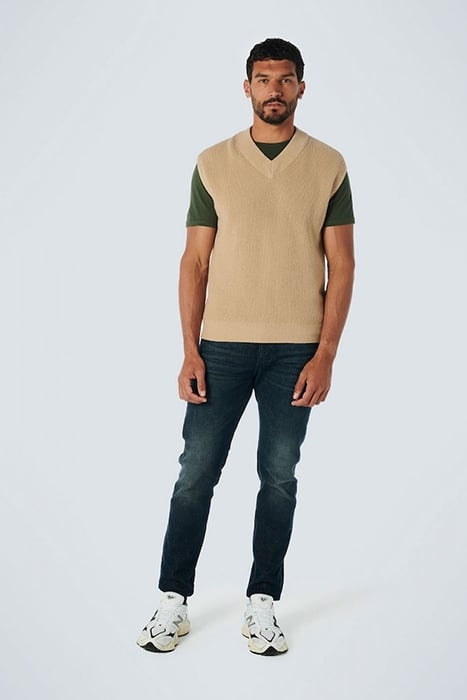 SPENCER V-NECK RELIEF RIB JACQUARD WITH WOOL STONE 3
