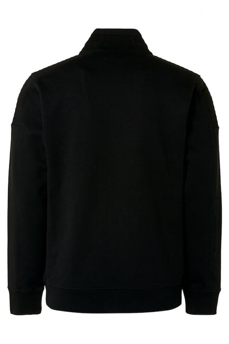 SWEATER FULL ZIPPER JACQUARD MIX STRETCH BLACK 2