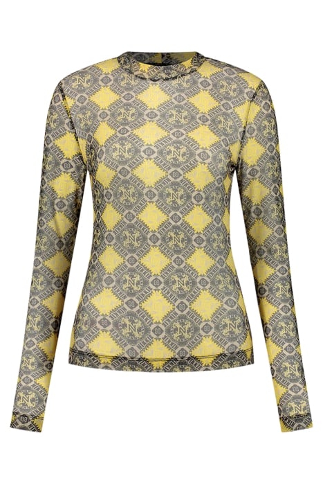 SMOCK MESH TOP CORN YELLOW 1