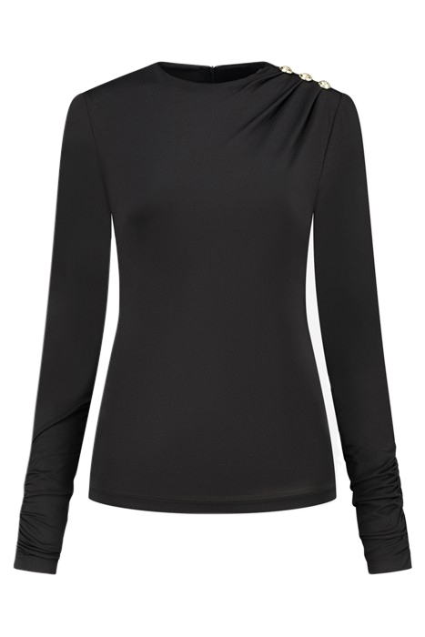 DRAPE SHOULDER TOP BLACK 1