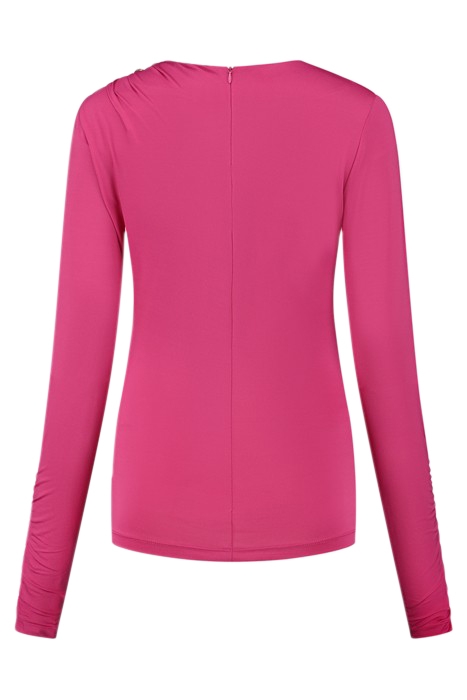 DRAPE SHOULDER TOP RASPBERRY ROSE 2