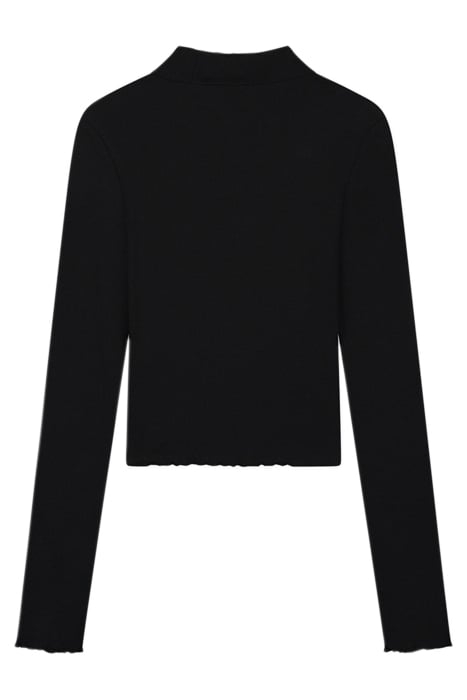 RIB TOP TURTLE LS CROPPED BLACK 2