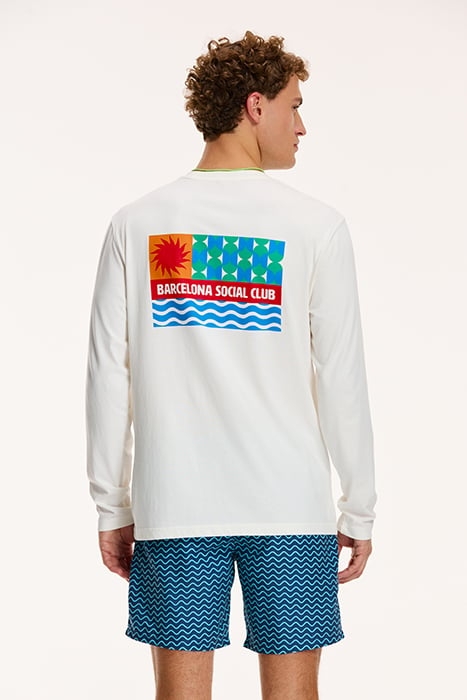 MEN BARCELONA SOCIAL CLUB LONGSLEEVE JET STREAM WHITE 2