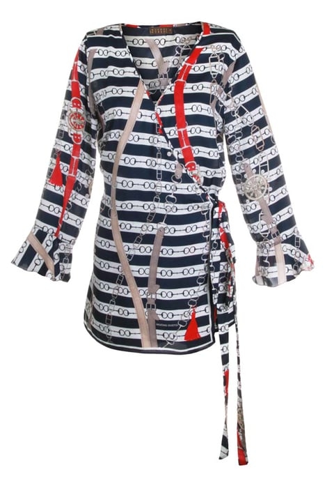 BLOUSE PHUKET NAUTICAL NAVY, WHITE 1