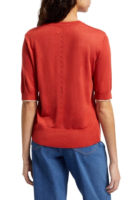 SHORT SLEEVED CREW NECK PULLOVER RUSTIC CORAL 2