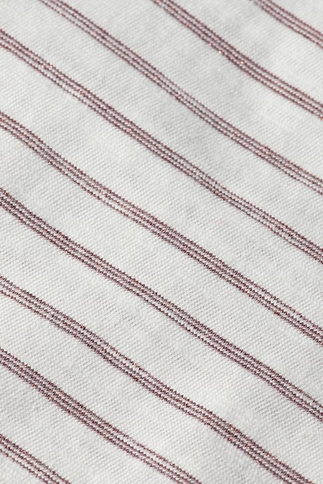 RELAXED FIT LUREX STRIPE T-SHIRT WHITE 3