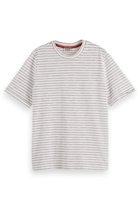 RELAXED FIT LUREX STRIPE T-SHIRT WHITE 1