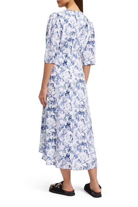 MIDI WRAP DRESS WITH KNOT DETAIL SHELL BATIK BLUE 2