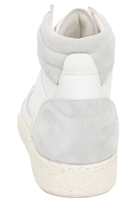 WHITE SUEDE LEATHER MIX HIGH-TOP TRAINERS 3