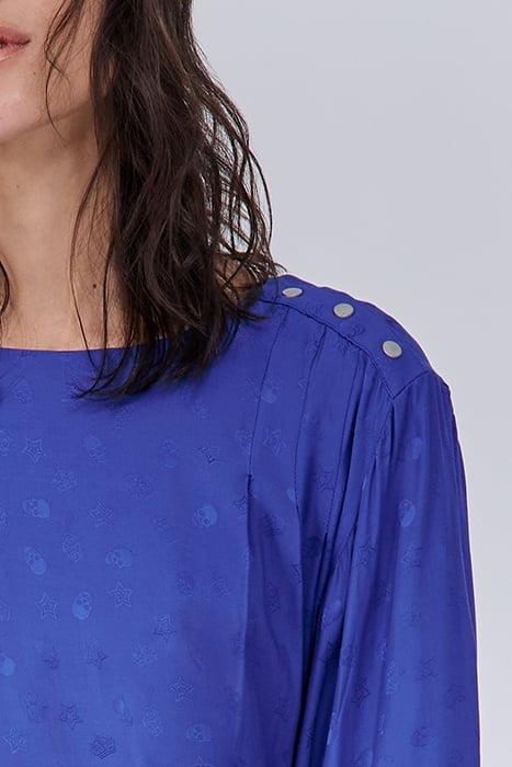 BLUE SKULL MOTIF JACQUARD DRESS 4