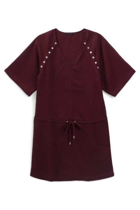 GARNET DRESS WITH PRESS STUD DECOR 4