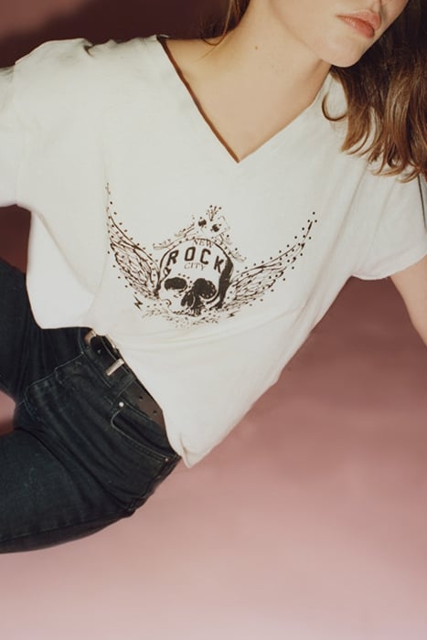 OFF-WHITE WINGED SKULL IMAGE T-SHIRT 5