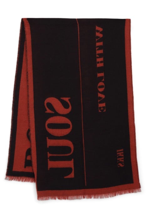 TOMETTE RED DOUBLE-SIDED SLOGAN SCARF 3