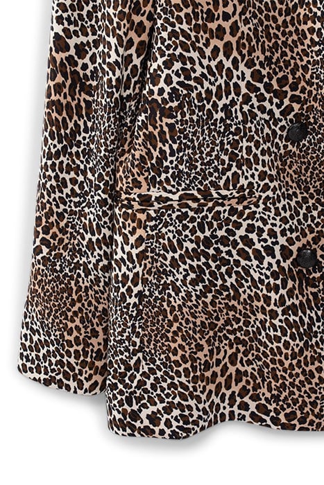 COGNAC SUIT JACKET WITH BABY LEOPARD PRINT 5