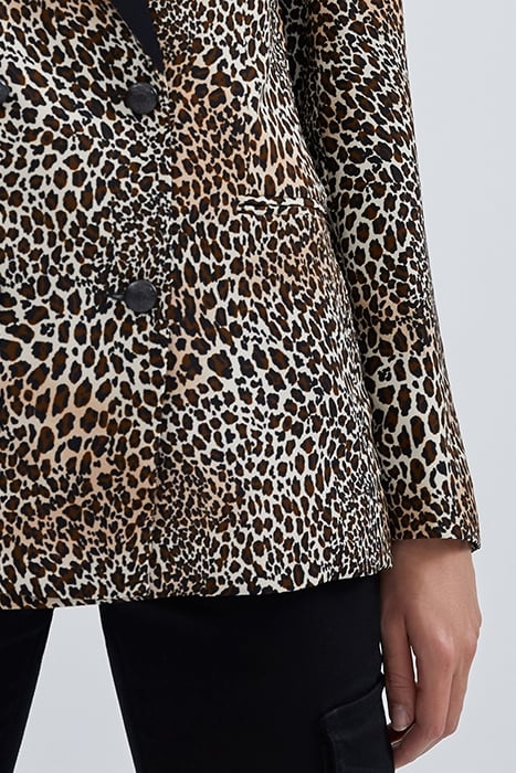 COGNAC SUIT JACKET WITH BABY LEOPARD PRINT 3