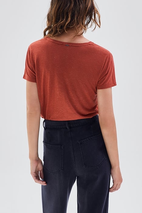 TOMETTE RED GLITTERY T-SHIRT, EMBROIDERED LIPS 2