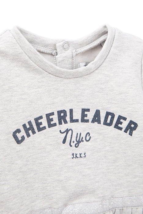 BABY GIRLS’ GREY SWEATSHIRT, PEPLUM/HEART ELBOW PATCHES 4