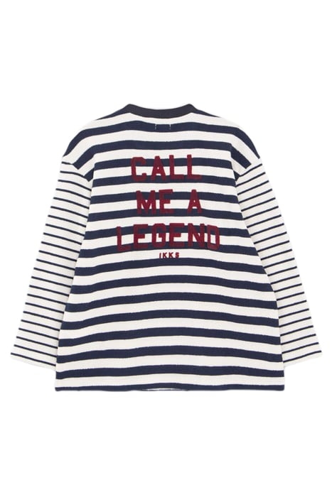 BOYS' NAVY ASYMMETRIC SEAM SAILOR STRIPE T-SHIRT 2