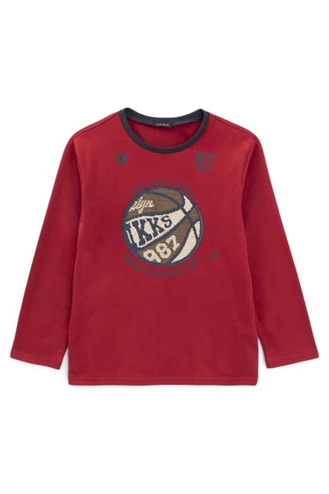 BOYS’ BURGUNDY REVERSIBLE SEQUIN BASKETBALL T-SHIRT 3