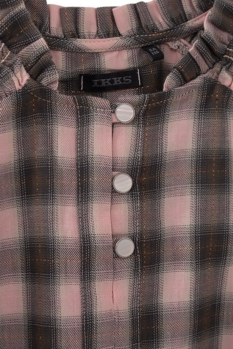 GIRLS’ PINK AND KHAKI CHECK CROPPED BLOUSE 4