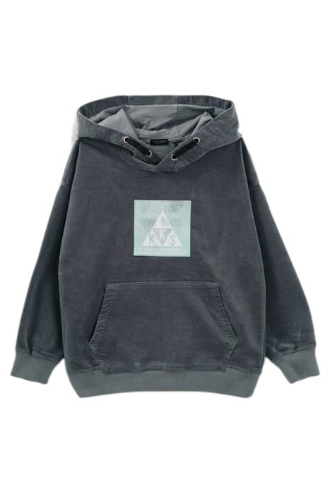 BOYS’ GREY NEEDLECORD HOODIE WITH LENTICULAR IMAGE 1