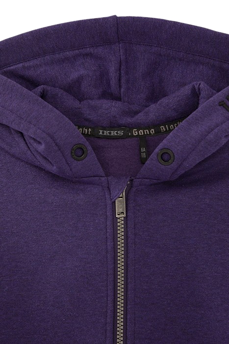 BOYS’ VIOLET EMBROIDERED SWEATSHIRT FABRIC HOODED CARDIGAN 3