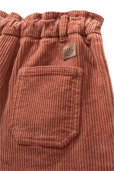 GIRLS’ COPPER PINK CORDUROY PAPER BAG SHORTS 5