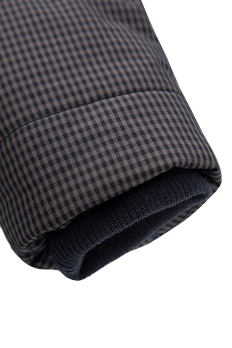 BOYS’ NAVY NYLON CHECK PADDED JACKET TRENCH COAT 5