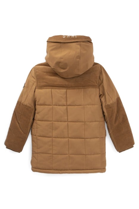 BOYS’ CAMEL NYLON AND CORDUROY FUR-LINED PARKA 2