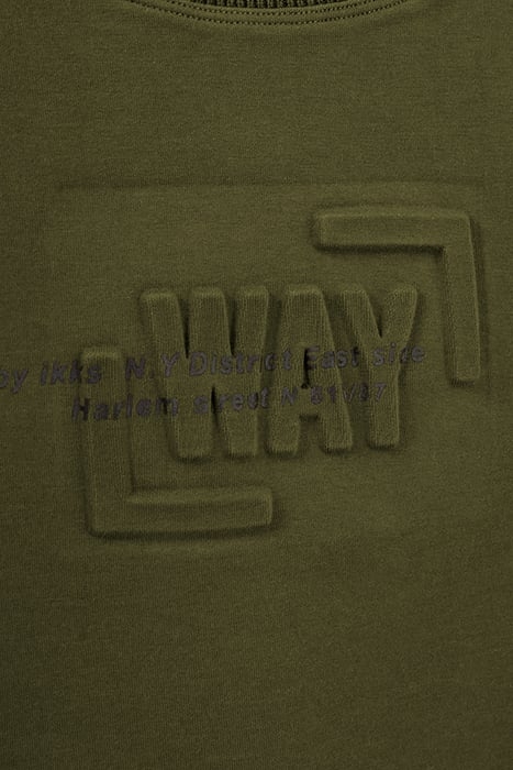 BOYS’ KHAKI MIXED FABRIC SWEATER WITH EMBOSSED IMAGE 7