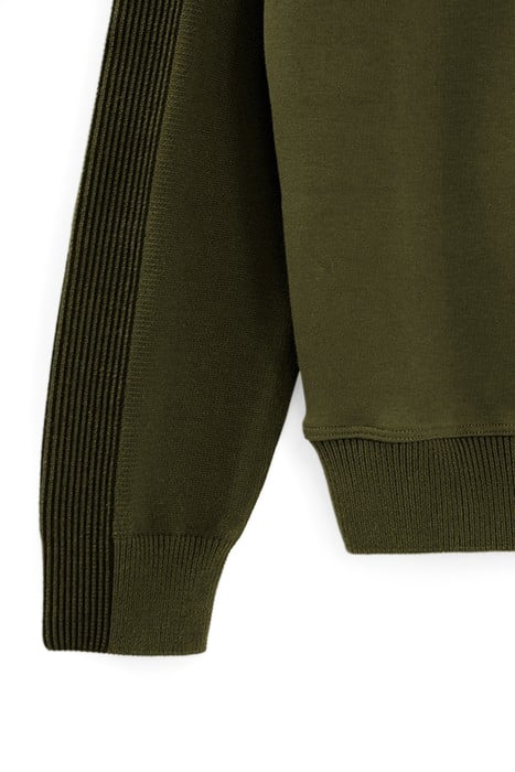BOYS’ KHAKI MIXED FABRIC SWEATER WITH EMBOSSED IMAGE 6