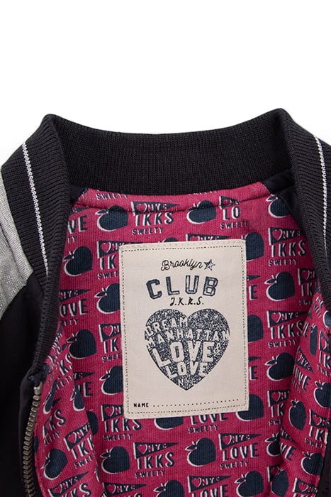 BABY GIRLS’ NAVY BASEBALL JACKET WITH GREY LUREX SLEEVES 5