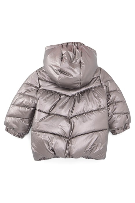 BABY GIRLS’ METALLIC VIOLET HOODED PADDED JACKET 2