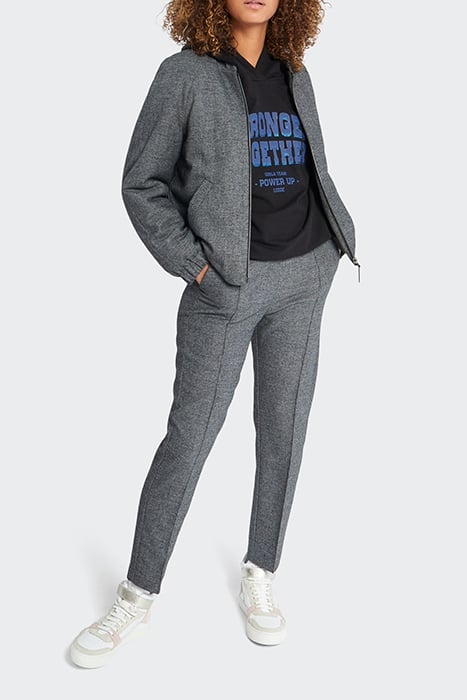 BLACK HOODIE WITH GLITTERY 3D SLOGAN 3