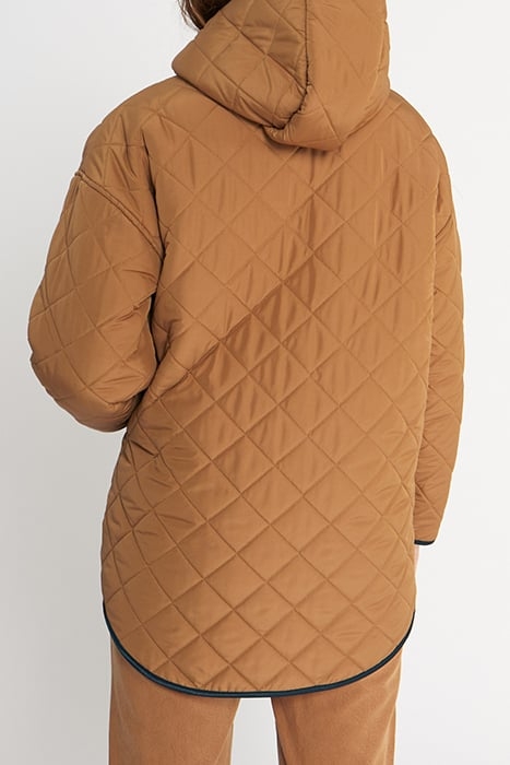 QUILTED TOBACCO/ECRU SHERPA REVERSIBLE PARKA 2